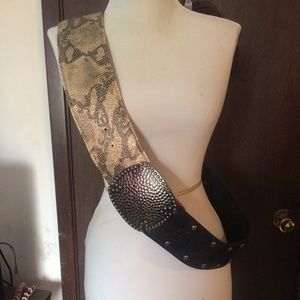 Plus Size Snake Skin Chunky Belt